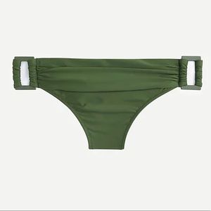NWT! J. Crew Square-ring Bandeau Bikini top in Safari Green Sz XXS/0